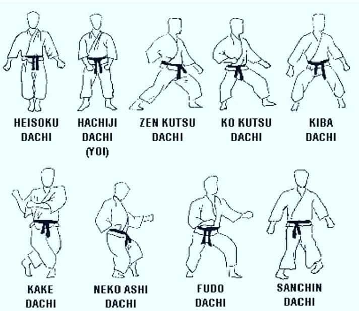 Poziţii în Karate
